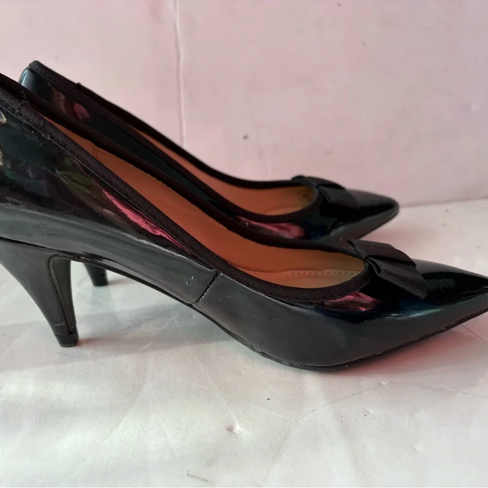Zara patent black Women's Shoes with Bow Accent size 37 - Picture 8 of 13